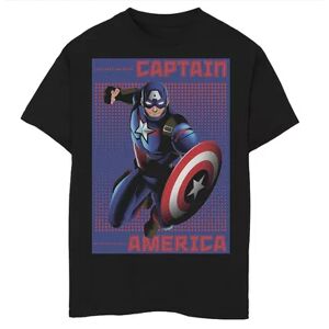 Marvel Boys 8-20 Marvel Captain America Halftone Pop Art Poster Graphic Tee, Boy's, Size: Small, Black