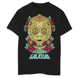 Boys' 8-20 Star Wars C-3PO La Guerra De Las Galaxias Head Shot Graphic Tee, Boy's, Size: Small, Black