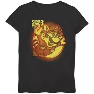 Licensed Character Girls 7-16 Nintendo Mario Pumpkin Logo Gaming Graphic Tee, Girl's, Size: Small, Black