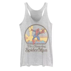 Licensed Character Juniors' Marvel Spider-Man Vintage 70's Tank, Girl's, Size: Small, White