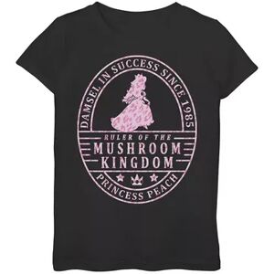 Licensed Character Girls 7-16 Super Mario Princess Peach Ruler Of The Mushroom Kingdom Graphic Tee, Girl's, Size: Large, Black