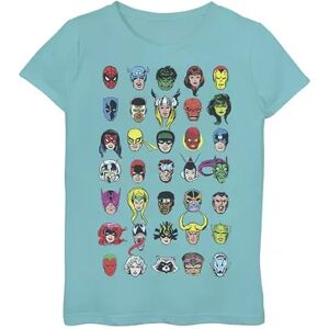 Marvel Girls 7-16 Marvel Comics Character Heads Graphic Tee, Girl's, Size: Large, Blue