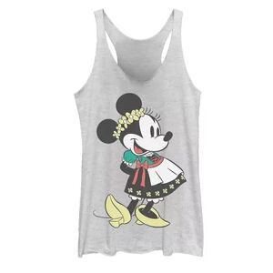 Licensed Character Juniors' Disney Minnie Mouse Happy Dirndl Portrait Tank, Girl's, Size: XXL, White