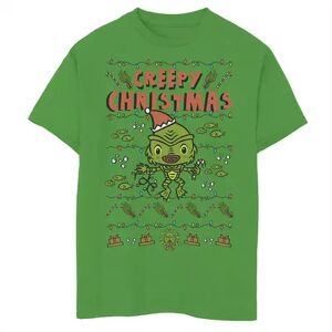 Licensed Character Boys 8-20 Universal Monsters Christmas Black Lagoon Creepy Christmas Graphic Tee, Boy's, Size: Large, Green