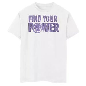 Marvel Boys 8-20 Marvel Black Panther Find Your Power Purple Text Graphic Tee, Boy's, Size: Small, White