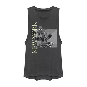 Licensed Character Juniors' Marvel Spider-Man New York Muscle Tank Top, Girl's, Size: XXL, Grey