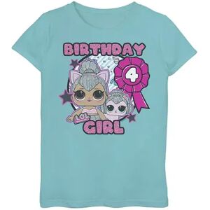 Licensed Character Girls 7-16 L.O.L. Surprise! 4th Birthday Girl Graphic Tee, Girl's, Size: Small, Blue