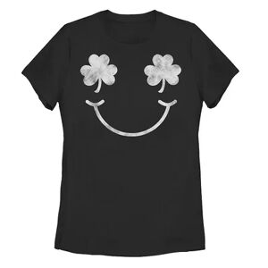 Unbranded Juniors' Trendy St. Patrick's Day Clover Smile Tee, Girl's, Size: XL, Black