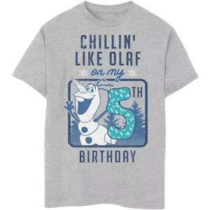 Disney s Frozen Boys 8-20 Chillin' Like Olaf On My 5th Birthday Graphic Tee, Boy's, Size: Medium, Med Grey