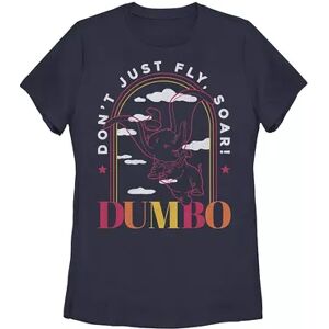 Licensed Character Juniors' Disney Dumbo Line Art Don't Just Fly Soar Tee, Girl's, Size: XL, Blue