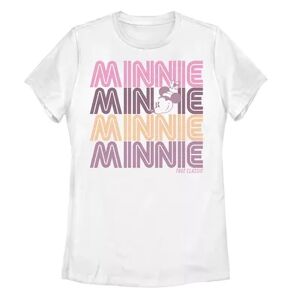 Licensed Character Disney's Minnie Mouse Juniors' Name Stack Graphic Tee, Girl's, Size: XXL, White