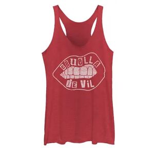 Licensed Character Disney's Cruella Juniors' Red Lips Logo Tank, Girl's, Size: Large