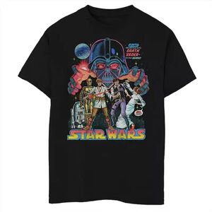 Licensed Character Boys 8-20 Star Wars: A New Hope Cast Vader Battle Comic Cover Tee, Boy's, Size: Small, Black