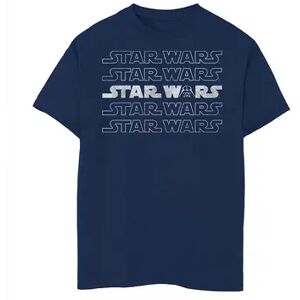 Star Wars Boys 8-20 Star Wars Darth Vader Logo Stack Graphic Tee, Boy's, Size: Large, Blue