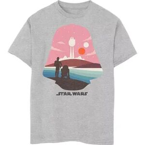 Licensed Character Boys 8-20 Star Wars Droid Darth Vader Head Silhouette Tee, Boy's, Size: Large, Grey