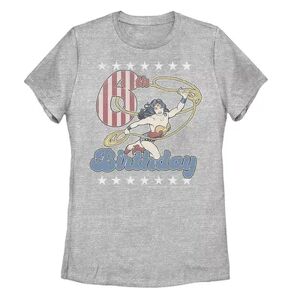 Licensed Character Juniors' DC Comics Wonder Woman With Lasso 6th Birthday Tee, Girl's, Size: XXL, Grey