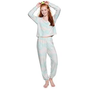 Juniors' SO Boxy Long Sleeve Pajama Top & Pajama Pants Set, Girl's, Size: XXL, Multicolor