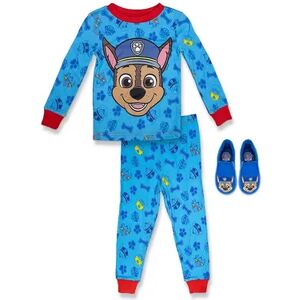 Licensed Character Boys 4-10 Paw Patrol Top, Bottoms & Slippers Pajama Set, Boy's, Blue