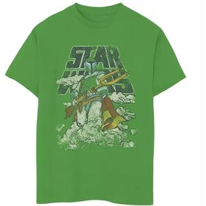 Licensed Character Boys 8-20 Star Wars Boba Fett Distressed Green Hue Portrait Graphic Tee, Boy's, Size: XL, Brt Green