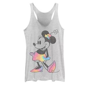 Licensed Character Disney's Minnie Mouse Tie Dye Bow Juniors' Tank Top, Girl's, Size: Large, White