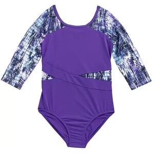 RAINBEAU MOVES Girls 4-16 Rainbeau Moves 3/4-Sleeve Leotard, Girl's, Size: Medium, Purple