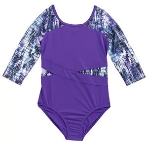 RAINBEAU MOVES Girls 4-16 Rainbeau Moves 3/4-Sleeve Leotard, Girl's, Size: XS, Purple