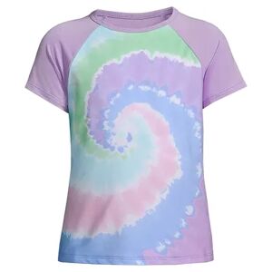 Lands' End Girls 7-16 Lands' End Short Sleeve Rash Guard, Girl's, Size: XL, Pastel Swirl Tie Dye