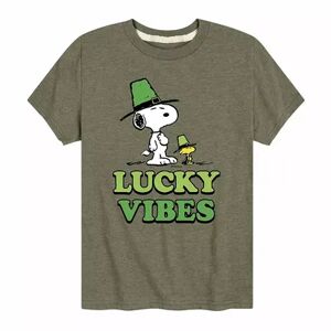 Licensed Character Boys 8-20 Peanuts Lucky Vibes Snoopy Graphic Tee, Boy's, Size: XL, Green