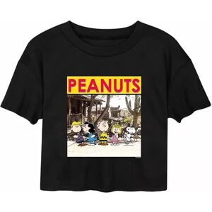 Licensed Character Juniors' Peanuts Photo Cropped Tee, Girl's, Size: Large, Black