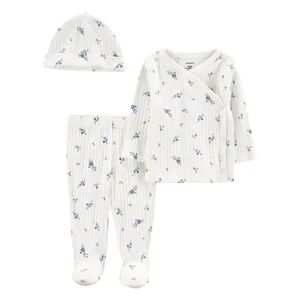 Baby Girl Carter's 3-Piece Floral Outfit Set, Infant Girl's, Size: Newborn, White