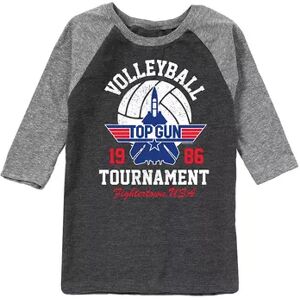 Licensed Character Boys 8-20 Top Gun Volleyball Raglan, Boy's, Size: Medium, Grey