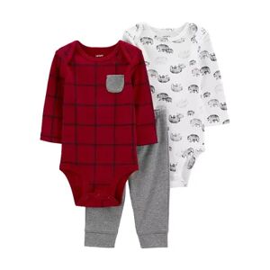 Baby Carter's 3-Piece Bears Bodysuit and Pants Set, Infant Boy's, Size: 6 Months, Red