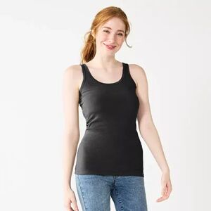 Juniors' SO Double Scoop Tank, Girl's, Size: XL, Black