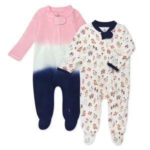 HONEST BABY CLOTHING Baby Girl HONEST BABY CLOTHING Organic 2-Pack Sleep & Plays, Infant Girl's, Size: Newborn, White