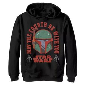 Star Wars Boys 8-20 May the Fourth Be With You Boba Fett Helmet Hoodie, Boy's, Size: Small, Black
