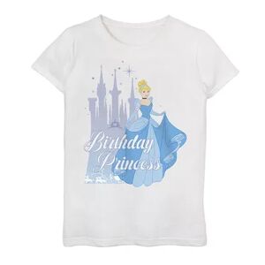 Girls 7-16 Girls Disney Princess Cinderella Birthday Princess Graphic Tee, Girl's, Size: Large, White