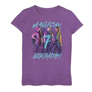 Licensed Character Disney Girls 7-16 Magical 7th Birthday Graphic Tee, Girl's, Size: Large, Purple