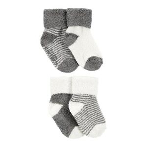 Carter's Baby Carter's 4-Pack Gray & White Chenille Booties, Infant Boy's, Size: Newborn, Grey