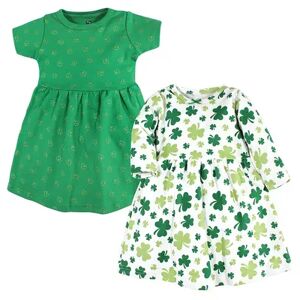 Hudson Baby Infant and Toddler Girl Cotton Dresses, Shamrocks, Toddler Girl's, Size: 9-12Months, Green