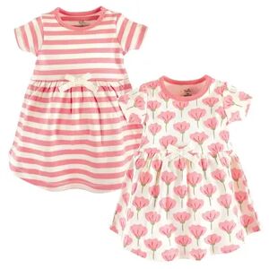 Touched by Nature Baby and Toddler Girl Organic Cotton Short-Sleeve Dresses 2pk, Tulip, Toddler Girl's, Size: 5T, Med Pink