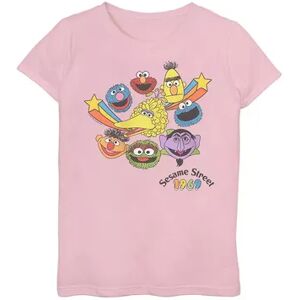 Licensed Character Girls 7-16 Sesame Street Elmo Heads and Stars Tee, Girl's, Size: Small, Pink