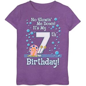 Licensed Character Girls 7-16 SpongeBob SquarePants Gary 7th Birthday Tee, Girl's, Size: Medium, Purple