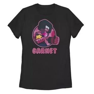 Licensed Character Juniors' Steven Universe Garnet Pink Hue Circle Portrait Tee, Girl's, Size: Large, Black