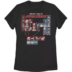 Star Wars Juniors' Star Wars Periodic Table Of Characters Group Shot Graphic Tee, Girl's, Size: XL, Black