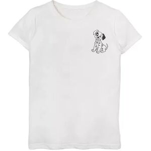 Disney s 101 Dalmatians Girls 7-16 Patch Left Chest Graphic Tee, Girl's, Size: Large, White