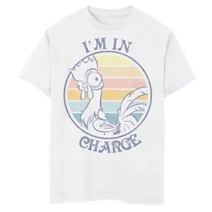 Licensed Character Disney's Moana Boys 8-20 Hei Hei I'm In Charge Sunset Fleece Graphic Tee, Boy's, Size: Medium, White