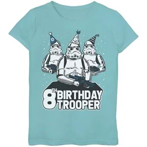 Star Wars Girls 7-16 Star Wars Stormtrooper Party Hats Trio 8th Birthday Trooper Graphic Tee, Girl's, Size: Medium, Blue