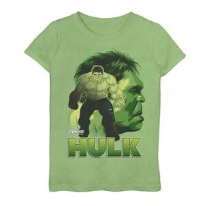 Marvel Girls 7-16 Marvel Infinity War Hulk Big Head Profile Graphic Tee, Girl's, Size: XL, Green