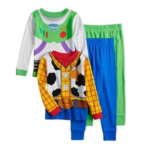 Disney Pixar Toy Story Toddler Boy 4-Piece Woody & Buzz Uniform Tops & Bottoms Pajama Set, Toddler Boy's, Size: 4T, Multicolor