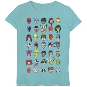 Girls 7-16 Marvel Comics Character Heads Graphic Tee, Girl's, Size: XL, Blue